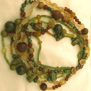 Stephen Dweck Six-Strand Multi-Stone Necklace